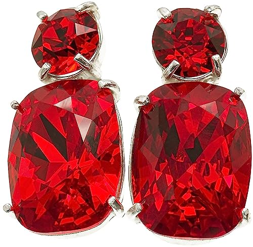 Boucles d'oreilles cristal de Siam argent 925 femme avec certificat