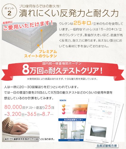 Amazon.co.jp: 家具350 マットレス セミダブル 超高密度ハイ