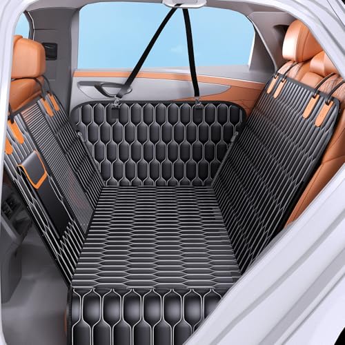 OLQI Dog Car Seat Cover For Back Seat - Waterproof Back Seat Cover For Dogs Non-Slip Dog Hammock for Car Back Seat Fits Most Cars/SUVs/Trucks (HEXAGON)