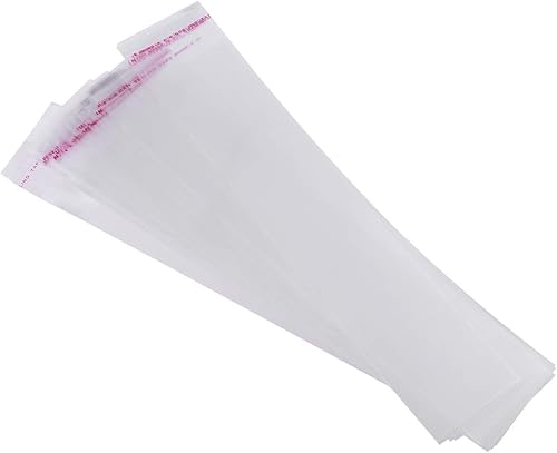 VORCOOL 200 piezas de adhesivo OPP grueso autosellante transparente largo para galletas de panadería, Navidad, Halloween, fiesta, regalo decorativo