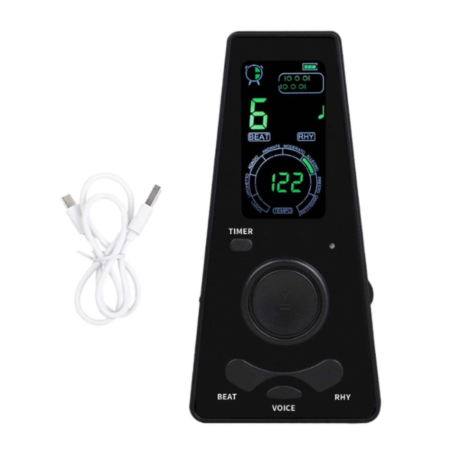 Métronome électronique avec Réglage de La, Léger et Multifonctionnel, Accordeur pour Enfants et Guitares, Idéal pour Les Performances En Direc, Noir