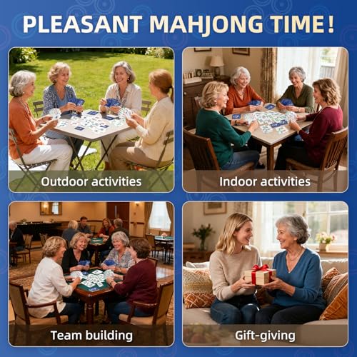 JIHUIJOY 166-Pcs Mahjong Playing Cards - Waterproof & Non-Slip PVC Material, Large Font for Easy Reading, Durable & Portable, Ideal for Beginners & Elderly, Perfect for Travel, Camping,Family Games by JIHUIJOY - Used condition - Image 6