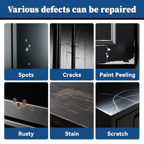 Image of DWIL Black Paint for Appliance Touch Up Paint, Multi Surface Scratch Repair for Refrigerator, Enamel, Door, Cabinets, Wood, Microwave, 1.5 Fl Oz(Black)