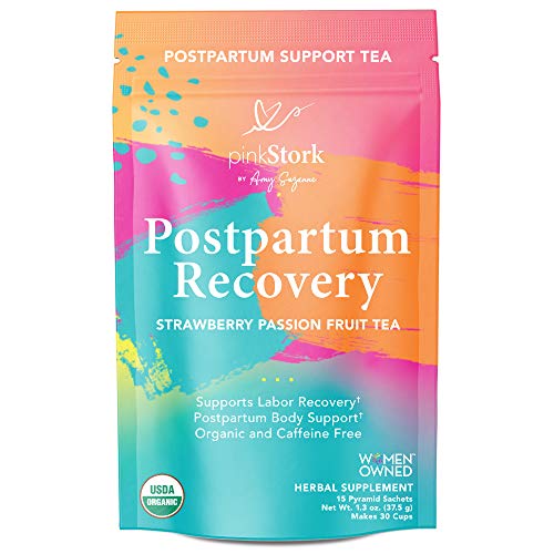 Pink Stork Postpartum Recovery Tea: Strawberry Passion Fruit, Postpartum Recovery Tea for After
