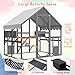 YOPTO 28ft² Large Outdoor Cat House, Luxury Wooden Walk-in Catio Enclosure with 2 Doors & 2 Hiding Houses, Escape-Proof Locks + Waterproof Roof - Customizable Multi-Cat Playpen (Gray)