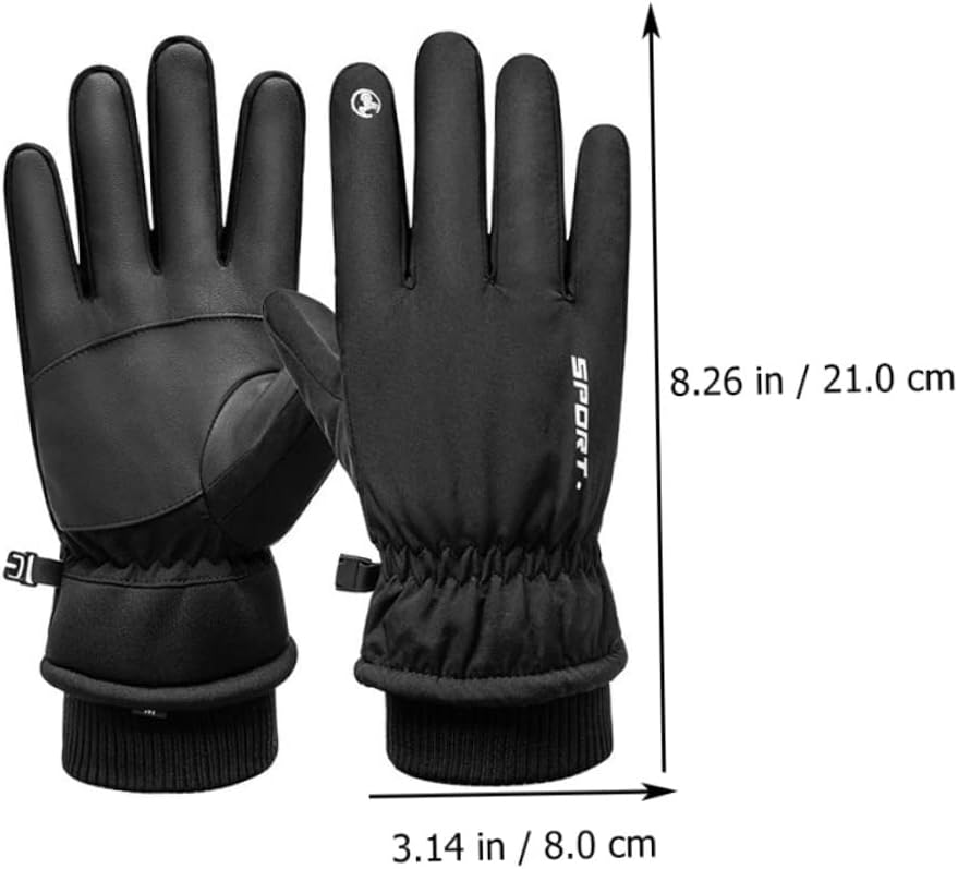 Wakauto Ski Gloves 3 Pairs Gloves Snowboard Gloves Touch Fishing Glove Cycling Glove Cold Protection Man Motocross Velvet Gloves for Skating, yo, Black, 28UF095J122