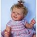 YIHANGG 60cm Realistico Bambole Reborn Toddler Occhi Azzurri Femmina 24 Pollici Principessa Capelli Ricci Biondi Bambolotti Pittura A Mano Pelle 3D Realistico Bambola Appena Nata Vene Visibili
