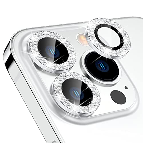Kamita Protector de cámara para iPhone 13 Pro/iPhone 13 Pro MAX con Anillo de Metal Brillante, Protector de Pantalla para iPhone 13 Pro de 6,1 Pulgadas y iPhone 13 Pro MAX 6,7 Pulgadas Cover
