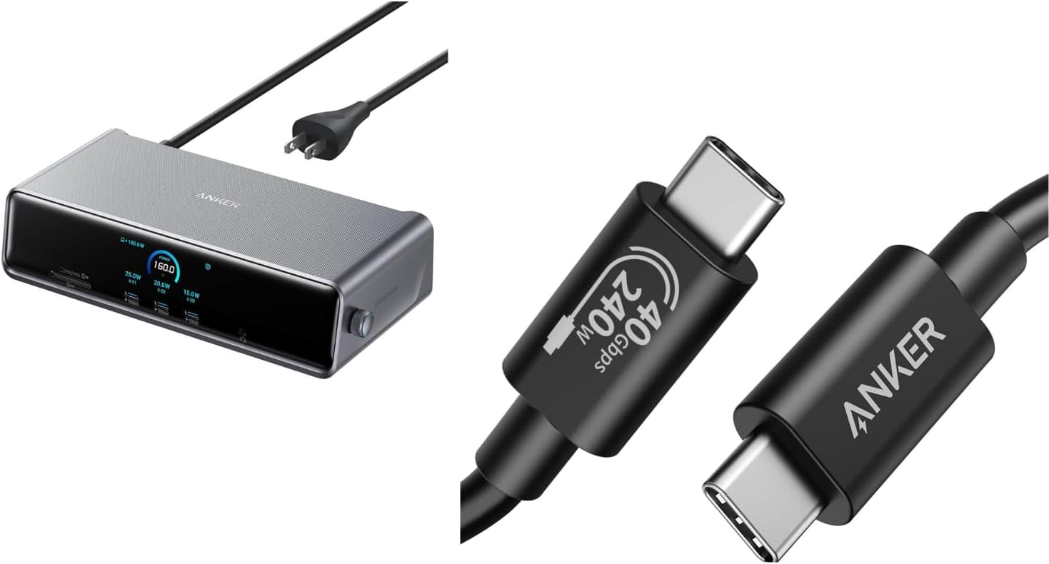Anker Prime Docking Station (DL7400) & USB C Cable (Bundle)
