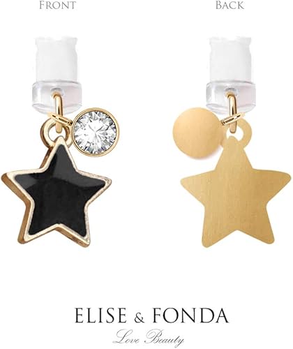 Miniatura 4 de EIISE & FONDA CP17 Puerto de carga USB antipolvo, colgante de estrella pequeña para iPhone 11XS MAXXRX8 Plus76S6SE iPad iPod (negro), Metal de