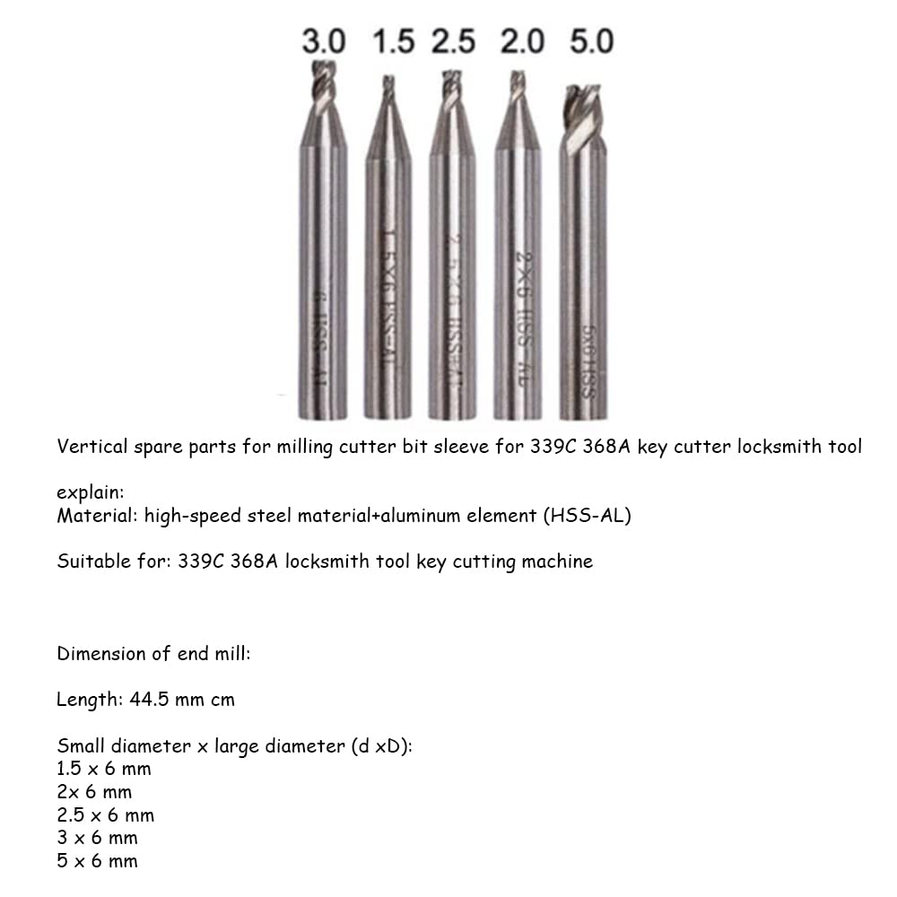 SaiDian 1Set Key Cutting Machine Drill Bits Cutter Set for 368A 339C Tools