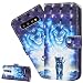 Produktbild LEMAXELERS Galaxy S10e Hülle,Samsung Galaxy S10e Handyhülle Glitzer 3D Blauer Löwe Flip Case PU Leder Cover Magnet Schutzhülle Ständer Handytasche für Samsung Galaxy S10e,CY Blue Lion