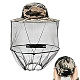 Gobiufy Midge Head Net Hat,Pop up Mosquito Head Hat with Netting,Portable Face Net Mesh with Hat Protection Head Cover for Adults Outdoor Hiking Camping Climbing Fishing Walking Gardening