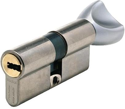 Vachette First Mechanical Door Lock Cylinder with 30 x 30 mm with Secure 5 Pin Mechanism and 3 Keys Easy Installation Nickel-Plated Finish