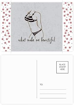 Amazon ビキニ ビューティー イラスト ブラックパターン クリスマス クリスマス フラワー お祝い ポストカード 祝福 郵送カード ポストカード 絵柄付はがき 文房具 オフィス用品