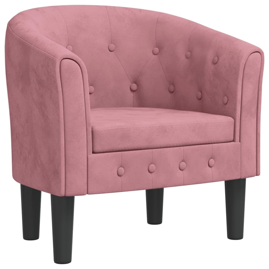 vidaXL Sillón, Silla con Respaldo Reposabrazos, Butaca de Relax Descanso TV, Asiento para Salón Oficina Dormitorio, Terciopelo Rosa
