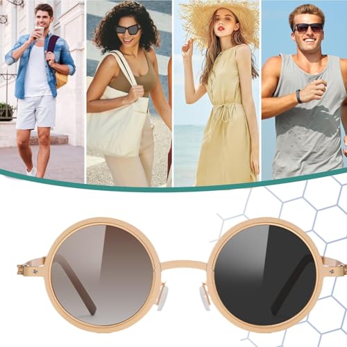 Gafas de sol para evitar fatiga ocular de hombre redondas con bloqueo solar 4