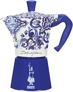 Dolce & Gabbana Mocha Express Blue Mediterraneo para 6 tazas, fuego directo (cafetera, makinetta espresso)