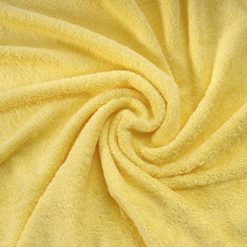 Qute Home 6-Piece Bath Towels Set, 100% Turkish Cotton Premium Quality Bathroom Towels, Soft and Absorbent Turkish Towels, Set Includes 2 Bath Towels, 2 Hand Towels and 2 Washcloths (Yellow) - Thumbnail 3