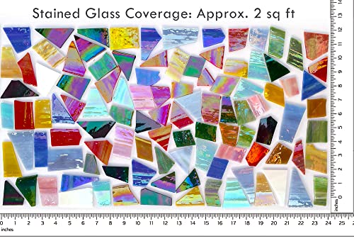 Litmind 2.2Lb Iridescent Stained Glass Pieces - Irregular Mosaic Glass Pieces And Broken Stained Glass Scraps For Crafts In Assorted Colors And Shapes #TOP2