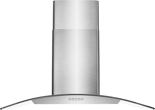 Miniatura 2 de COSMO COS-668A900 - Campana extractora de montaje en pared con conductos Vista Collection 380 CFM, controles de botón, luces LED, acero inoxidable