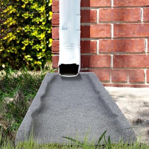 Sekcen 2 Pack Rubber Downspout Splash Block Rain Gutter Down Spout Drain Trays Gray