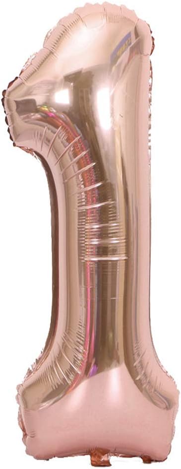 Tellpet Rose Gold Number 1 Balloon, 40 Inch