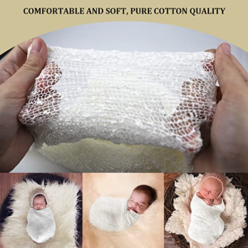 DOERDO Long Ripple Wrap Newborn Baby Stretch DIY Newborn Photography Baby Photo Props, White - Image 4