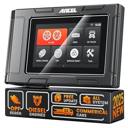 ANCEL Heavy Duty Truck Scanner HD3300 Plus+, D.P.F Reset/Force Regen, Full System Truck Scanner for Detroit, Cummins, Caterpillar, Paccar, Volvo Engine & Commercial Trucks, Lifetime Free Update