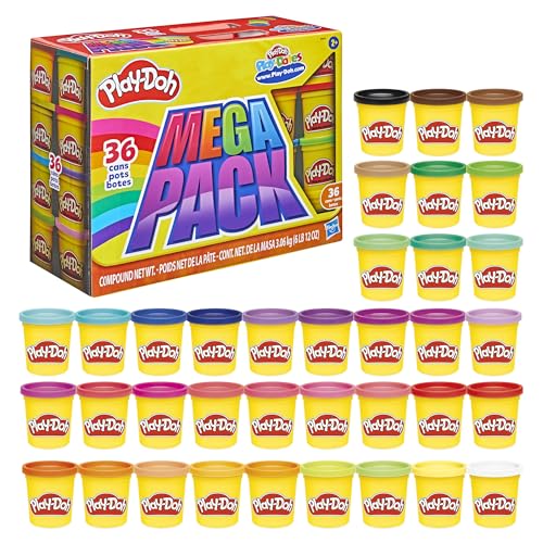Play-Doh Mega Pack de 36 Pots de 84 g de Pâte à Modeler avec Couleurs Assorties, Jeu Éducatif...