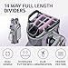 Max Lightweight Golf Cart Bag with Dual Handles and 14 Way Individual Full Length Dividers, Golf Club Bag with 11 Pockets, Large Putter Well, Double Strap Cooler for Men & Women (Mix/Grey/Purple)