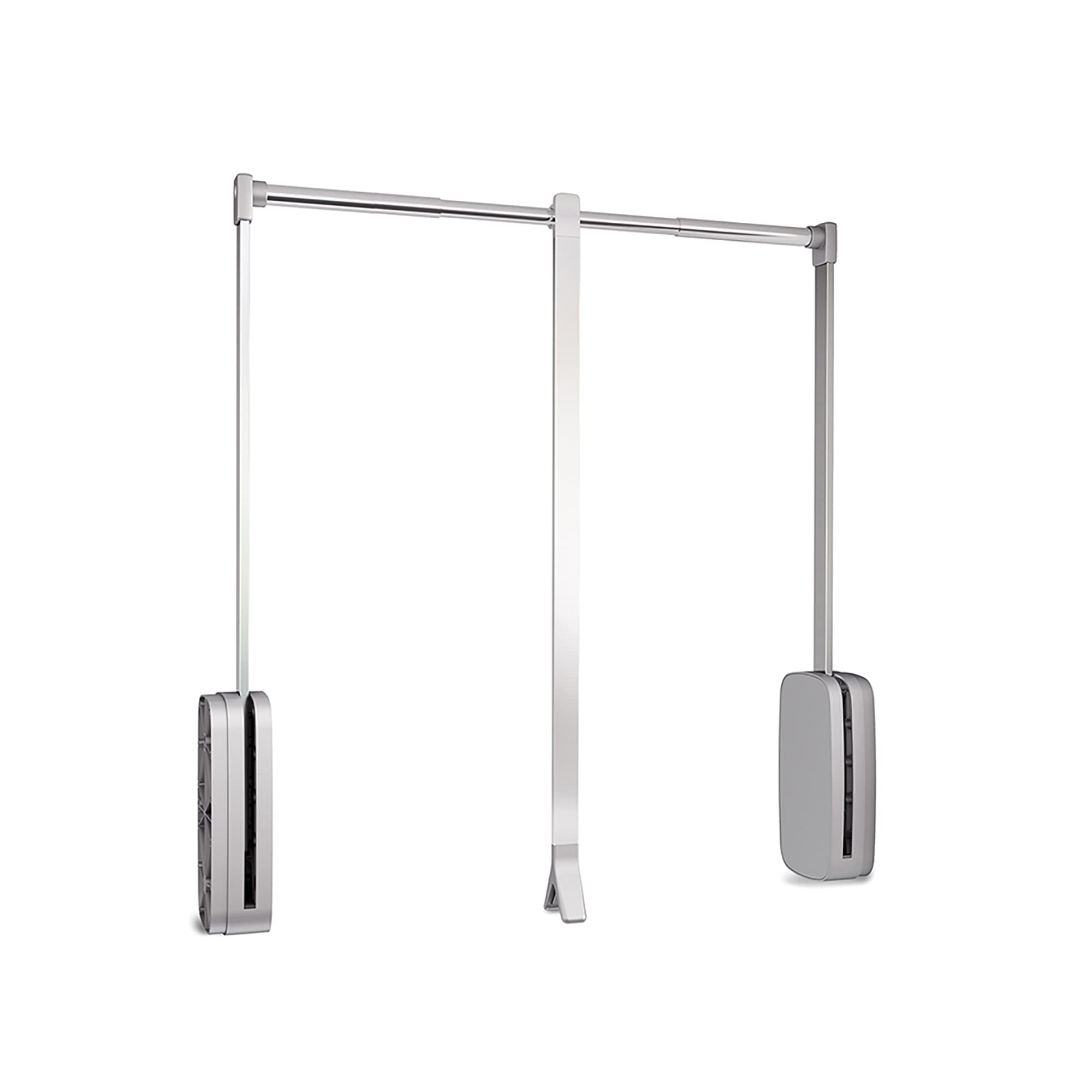 Emuca Chrome - Pull Down Hanging Rail For Wardrobe, Pull Down Wardrobe Rail Lift, Adjustable Width 450-600Mm, D,7067011