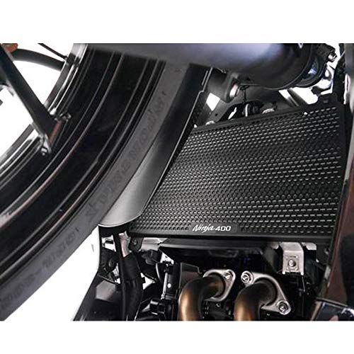 Lanqian Motorcycle Radiator Grille Guard And License Plate Bracket Holder With License Light Fit For Ninja 400 2018-2022 Black #TOP3