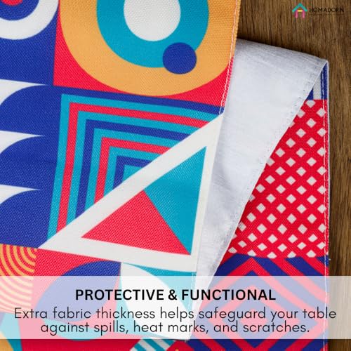 Image of HOMADORN Premium Digital Printed Table Runner - Double Layered Durable Fabric, Elegant Dining & Coffee Table Decoration, Fade-Resistant Prints, Easy Care (13X60 Inches ( 4 Seater), Abstract Fusion)
