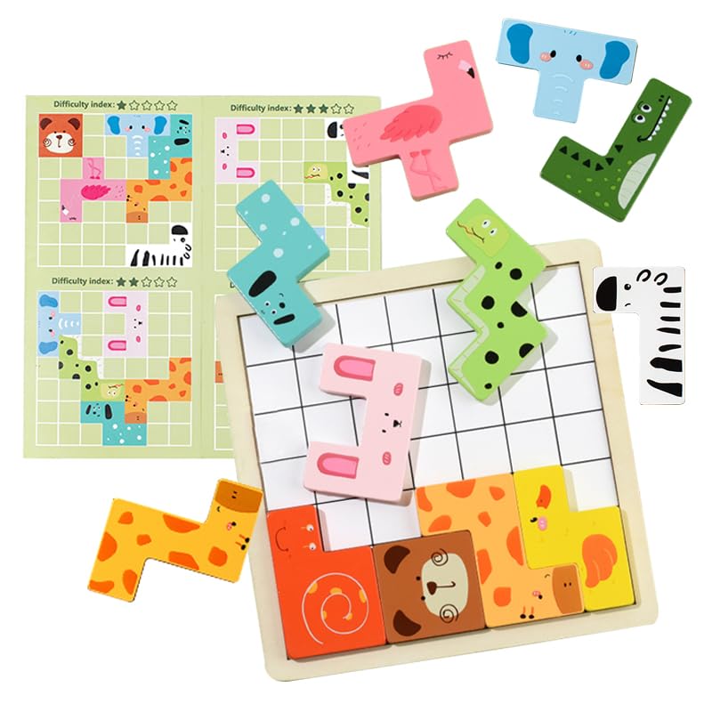 Dr. MUYA® Montessori Toy 3 4 5 Years, Children's Wooden Animal Jigsaw Puzzle, Educational Toys for 3+ Year Olds