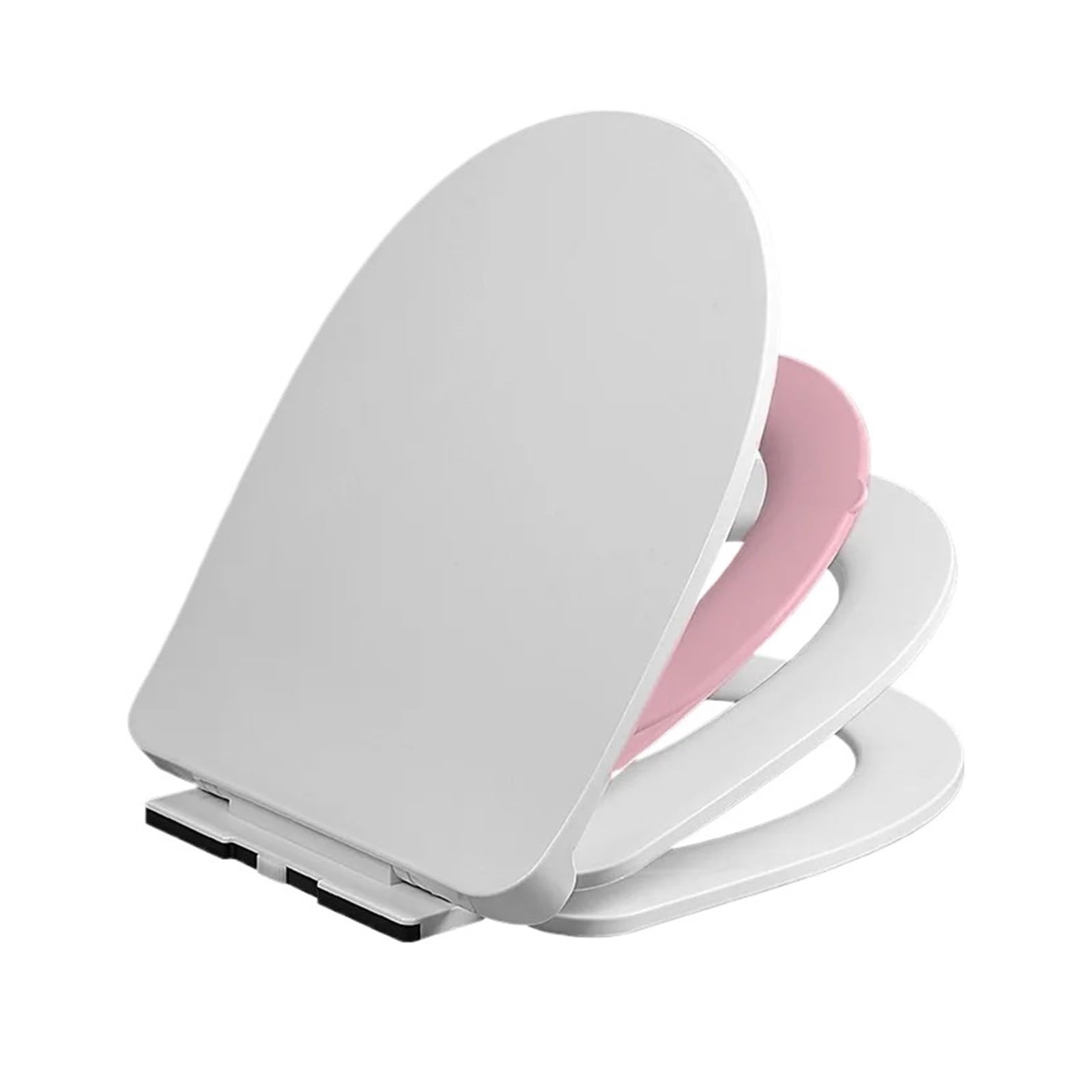 3-lagiger Toilettensitz Aus PP-Material Mit Integriertem Trainingssitzbezug, Langsames Schließen, Passend For Badezimmerzubehör For Erwachsene Und Kinder Robust Und Bequem(U-9008-Pink)