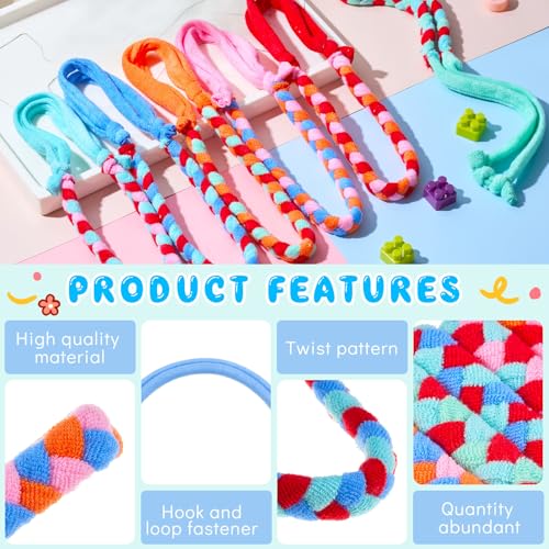 Image of Henoyso 12 Pack Sensory Chew Necklaces Kids Soft Terry Cloth Oral Motor Teething Toys for Boys Girls, Reusable Chewy Jewelry for Focusing & Calming(Twist Style,Cute Color)