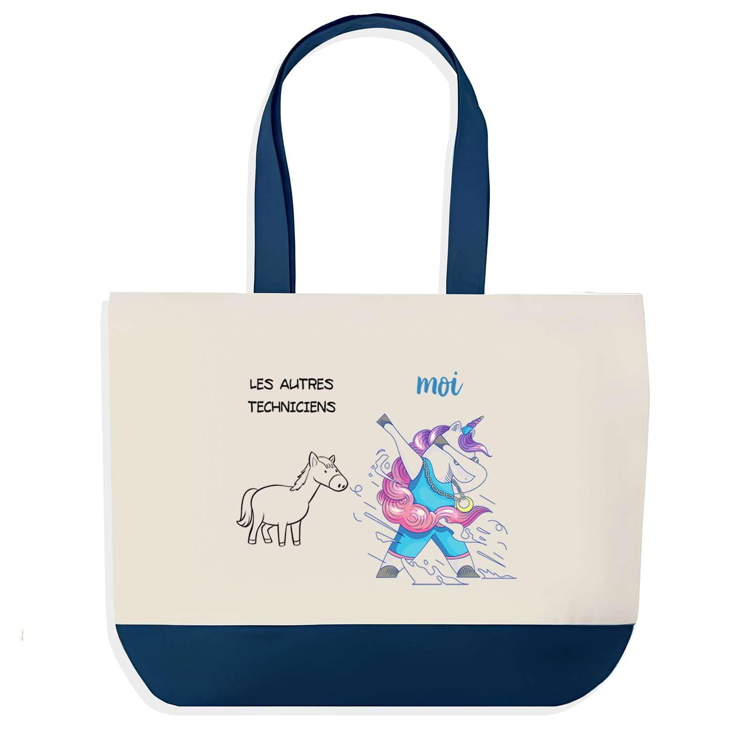 Sac de Shopping Bleu Technicien au Quotidien : Idéal pour les Courses et le Bureau - 5