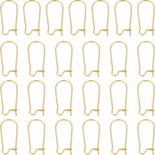 Image of INDIKONB Large Gold Earring Hooks 25 Pcs | Jewelry Making Findings for Earrings | Durable Metal Ear Wire Hooks for DIY Craft, Beading & Handmade Jewelry Supplies