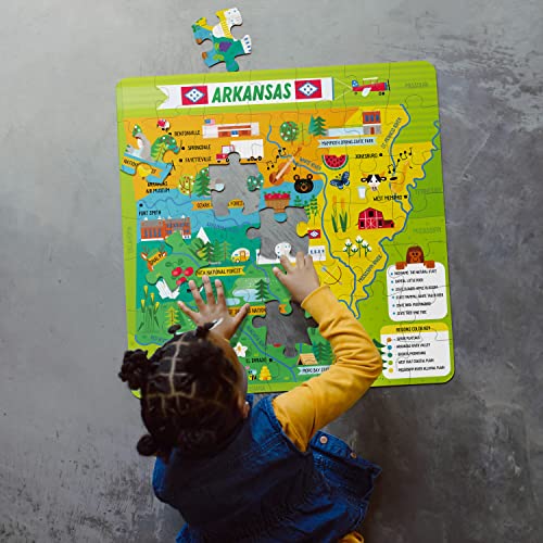 Little Buffalo - 49 Piece Jumbo Arkansas Floor Puzzle for Kids - Large 2x2 ft Map Puzzle for Preschoolers - Educational Geography Puzzle with Big Sturdy Pieces - Learn as You Go - Ages 4+ - Image 4