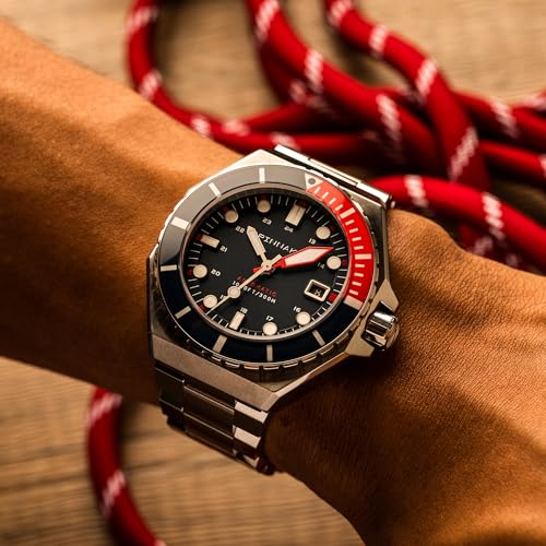 Image of Spinnaker Dumas Men's Watch - Automatic Dive Watch for Men, 44mm Stainless Steel Case, Stainless Steel Strap, Water Resistant 300m, SP-5081