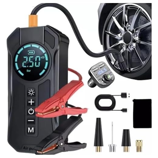 Compressor de Ar Portátil Multifuncional 4 em 1, Bomba Elétrica Automotiva com Display Digital, PowerBank 8000mAh, 1000A, para Pneu Carro Moto Bicicleta Bola