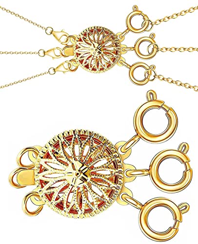 Dailyacc Layered Necklace Clasp for Women Slide Jewelry Lock Silver & 14k Gold Jewelry Bracelet Connectors