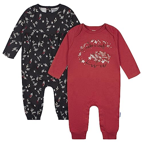 Gerber Baby Girls' 2-Pack Long Sleeve Jumpsuit, 18 Months