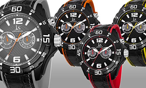 Joshua & Sons Men's Swiss Quartz Multifunction Watch - Genuine Leather With Embossed Crocodile Pattern Strap - Js79 #TOP6