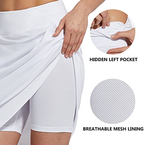 Baleaf Women's 20" Knee Length Skorts Skirts Athletic Modest Long Golf Casual Skirt Zipper Pocket Uv Protection White Xxl #TOP3
