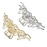 SKISUNO 不規則液体金属サメヘアクロークリップ 合金製滑り止め顎ヘアジョークリップ 女性用 太い髪向けヘアアクセサリー フォーマル外出用 2個