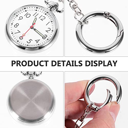 STOBOK Keychain Relógio de Bolso Pingente de Relógio de Bolso de Aço Inoxidável Com Chaveiro Enferme