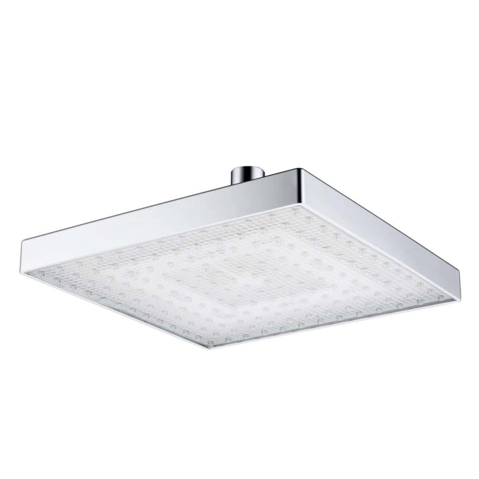 Pomme de douche à effet pluie LED carrée à capteur de température RVB