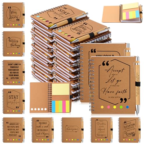 Resurhang 40 Set Valentine Day Inspirational Gift Kraft Notebook Bulk Employee Appreciation Spiral...
